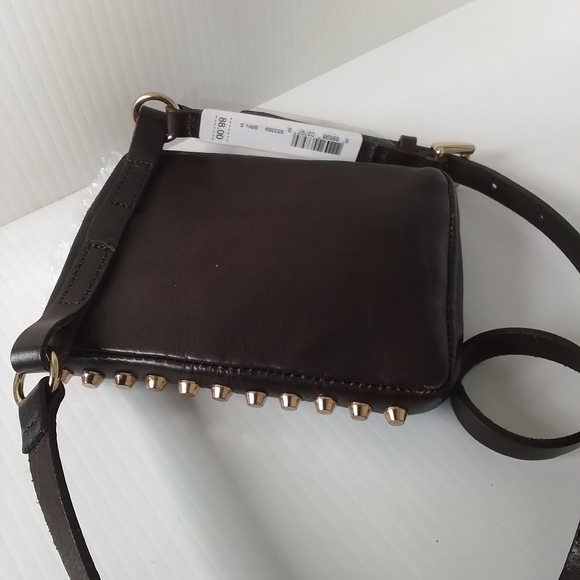 SALE ‼️ Michael Kors Studded Brown Genuine Leather Belt Bag NWT - Picture 16 of 17